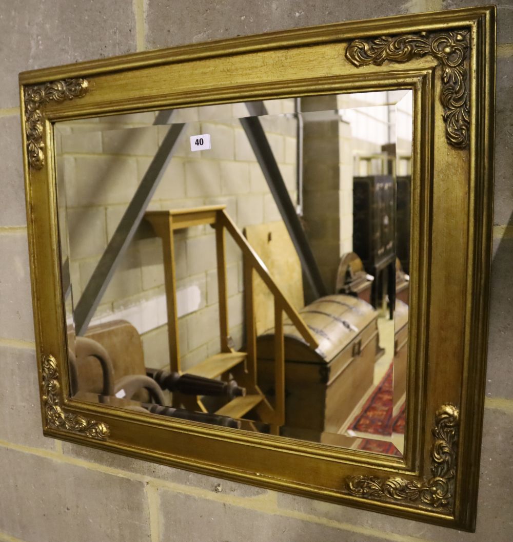 A rectangular gilt frame wall mirror, width 78cm, height 70cm